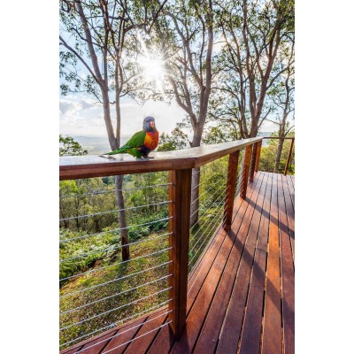 Timber deck with wire balustrade - Contemporary - Balcony - Brisbane - by  Miami Stainless
